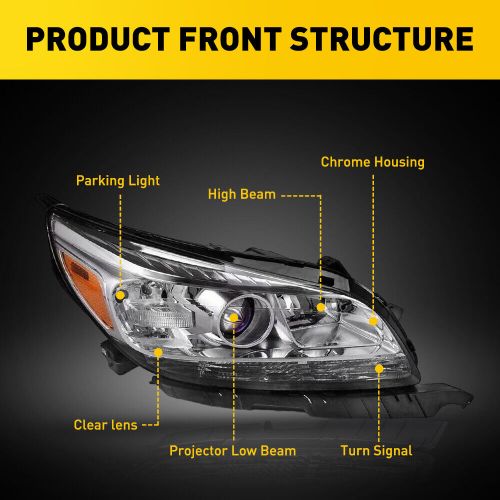 Fit 2013-2015 Chevy Malibu LT LTZ Passenger Side Projector Headlight Replacement, US $90.99, image 4