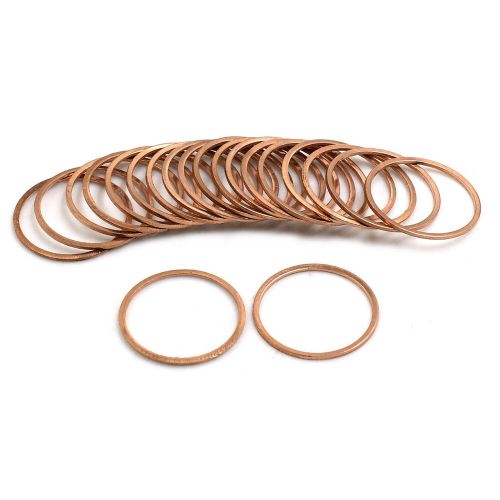 20pcs copper discs flat gasket rings rings 25mm interior diameter-