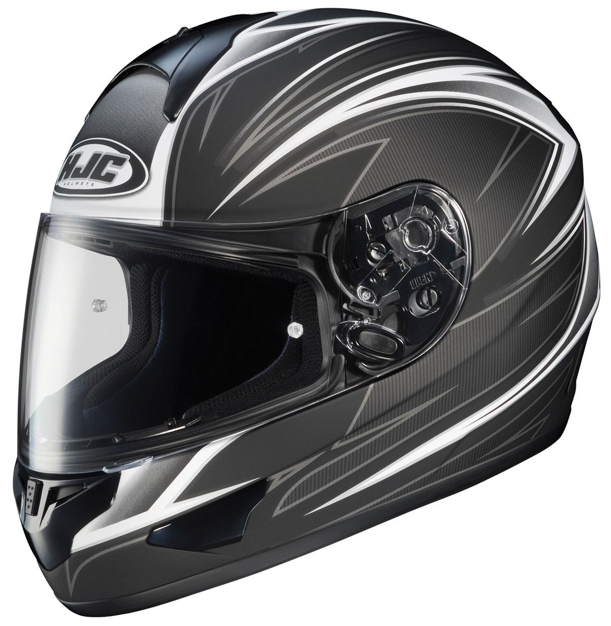 Hjc cl-16 razz motorcycle helmet black, silver, white large