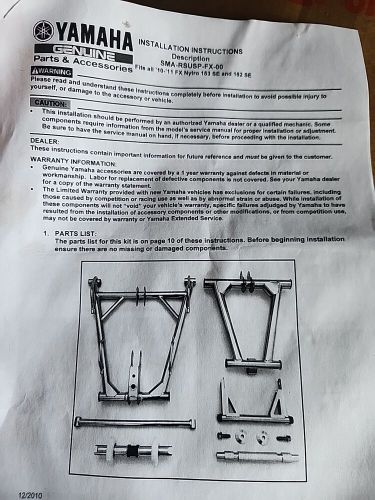 Yamaha nytro 153 se and 162se chromoly suspension upgrade sma-rsusp-fx-00