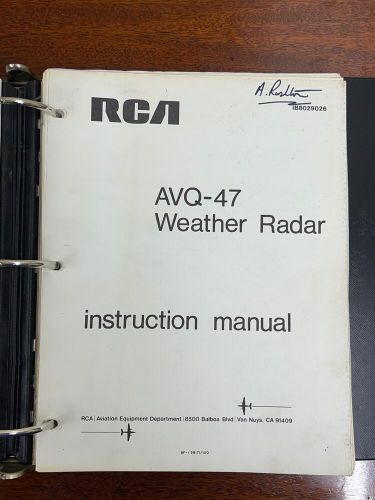 RCA AVQ-45/46/47 Weather Radar Instruction Manual with Schematics, US $49.99, image 3