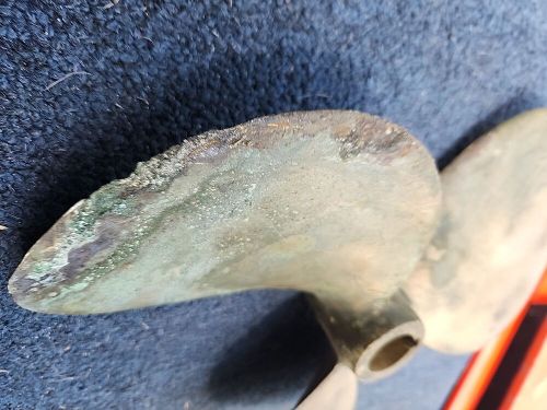 Vintage 14 x 10 14LH10 Brass 3 Blades Propeller 1-1/4, US $50.00, image 6