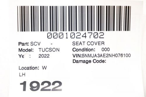 2022 HYUNDAI TUCSON Seat Cover ** See Photo ** Lh, US $300.00, image 4