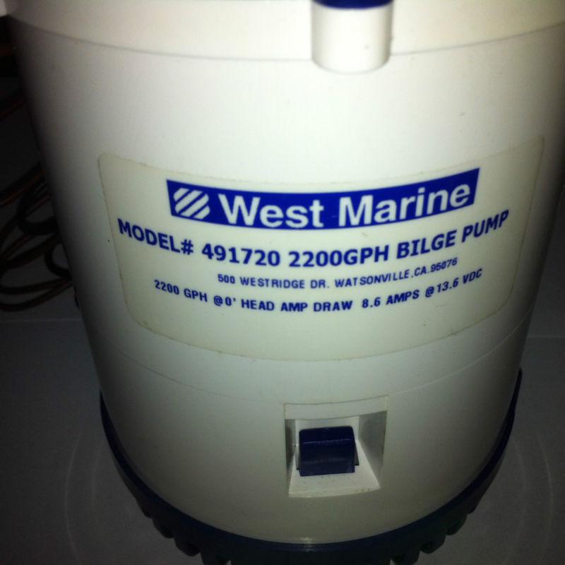 New west marine 2200 gph bilge pump model #491720