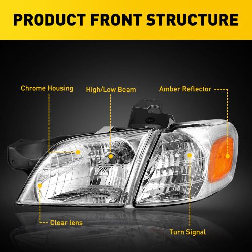 Fit 1997-2005 Chevy Venture 99-05 Pontiac Montana Black Headlights+Corner Signal, US $79.99, image 3