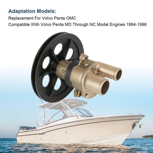 Water Sea Pump 3855778 3852398 For OMC Volvo Penta 6.5" Pulley 3851623 3851623, US $199.97, image 2