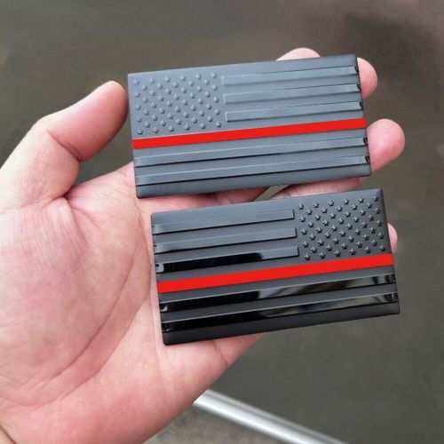 2Pcs USA Flag Metal Sticker Black American Emblem Badge Decal Car Accessories, US $7.99, image 3