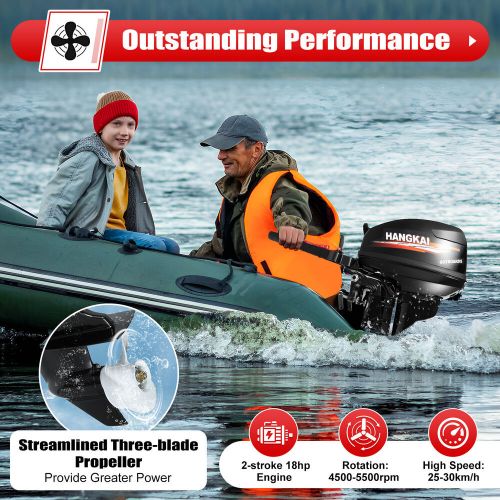 Outboard Motor 2 Stroke 18HP Long Shaft Boat Engine Heavy Duty Water-Cooled, US $1,569.01, image 11