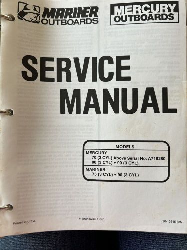 OEM Mercury Service Manual Models 70 Above Serial No A719280 80 90 Mariner 75 90, US $19.99, image 6