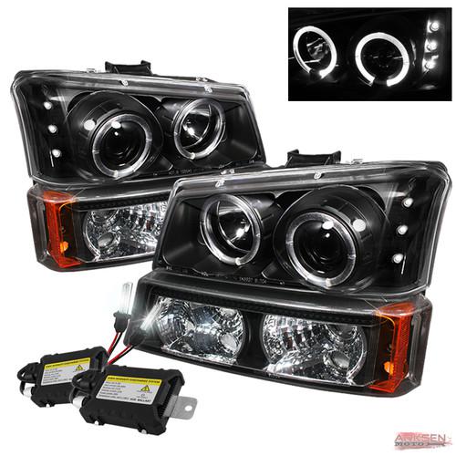 Sell 6K SLIM BALLAST XENON HID+SILVERADO HALO LED PROJECTOR HEADLIGHTS