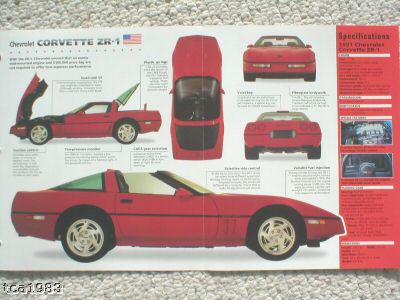 1990 / 1991 / 1992 chevrolet zr-1 / zr1 corvette imp brochure