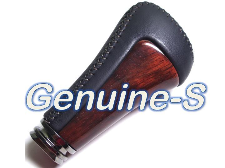 Oem 2009-2012 lexus gx460 lx570 cherry wood dark grey leather stitch shift knob