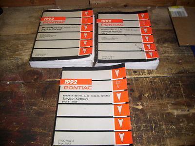 1992 pontiac bonneville sse\ssei factory issue repair manual set