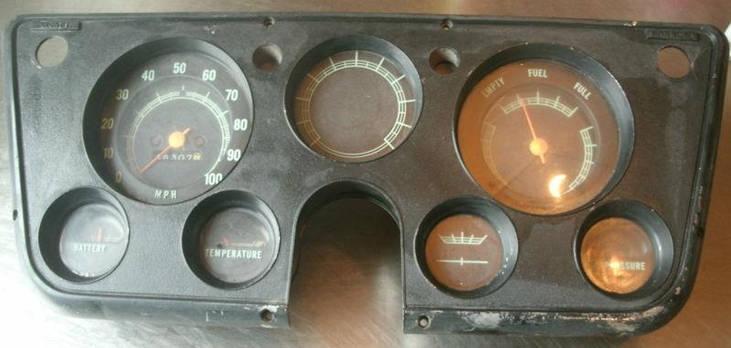 1967 67 68 chevy pickup truck instrument cluster bezel gauges speedometer oem 