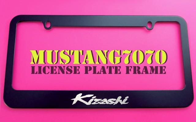 1 brand new suzuki kizashi black metal license plate frame + screw caps