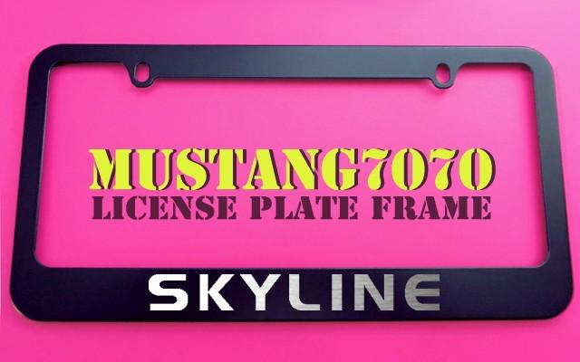 1 brand new nissan skyline black metal license plate frame + screw caps