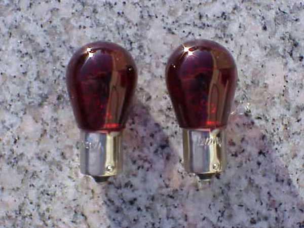 Dual filament 1157 red bulbs for clear-lense tail light