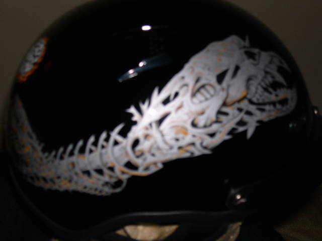 Motorcycle Half Helmet Rodia Black Background with a Alien Design, US $19.99, image 2