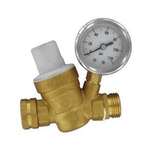 Valterra brass adjustable water pressure regulator gauge rv travel camp trailer 