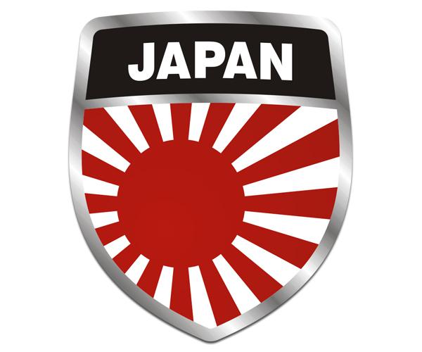 Rising sun flag shield decal 5"x4.3" japanese japan vinyl sticker zu1