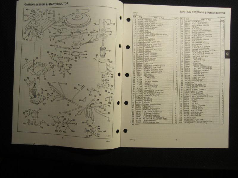 1991 OMC Evinrude Johnson Outboard Motor 125 HP Commercial Parts Catalog Manual, US $8.95, image 3