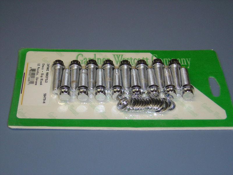 Sell CHEVY BIG BLOCK INTAKE MANIFOLD BOLTS 12 POINT CHROME in Beloit
