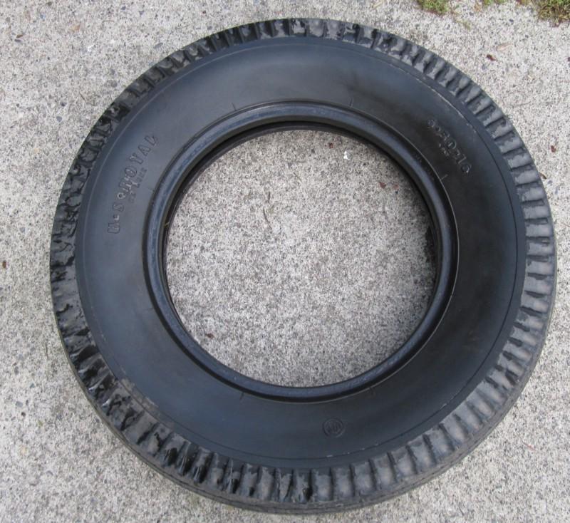 Vintage us rubber company royal de luxe tire 6.50-16 4 ply 3t car truck  stock