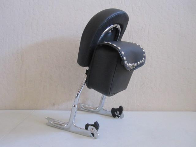 HARLEY SOFTAIL DELUXE SPRINGER CHROME PASSENGER BACKREST W/POUCH '00-'07, US $215.00, image 7