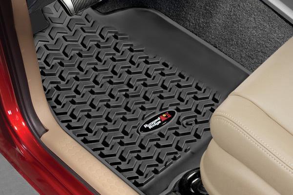 Rugged ridge 12987.02 - 07-10 jeep wrangler all terrain black floor liners