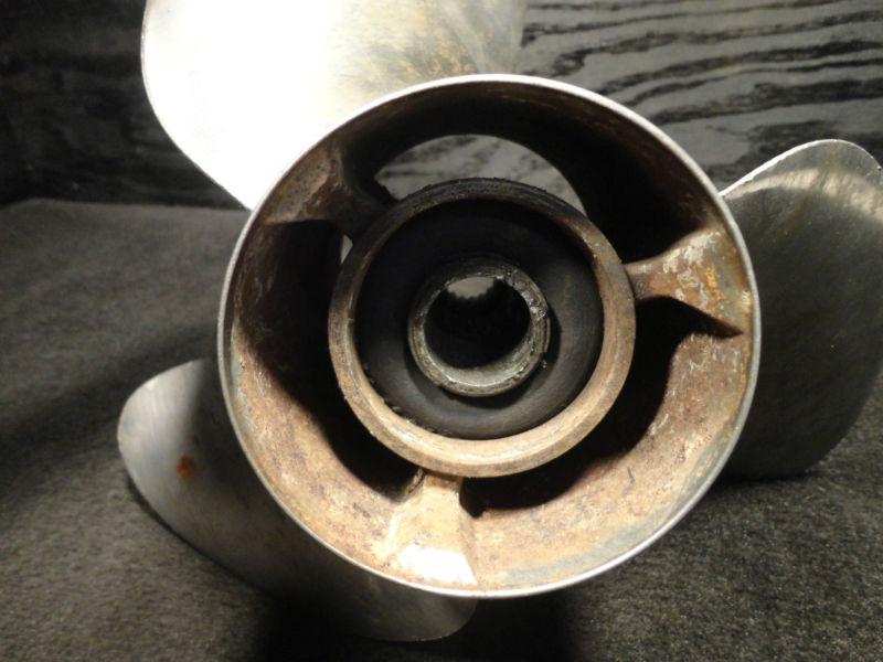 USED OMC 14 3/4 x 19p COBRA SX 19 SALINE STAINLESS STEEL PROPELLER BOAT PROP, US $99.50, image 7