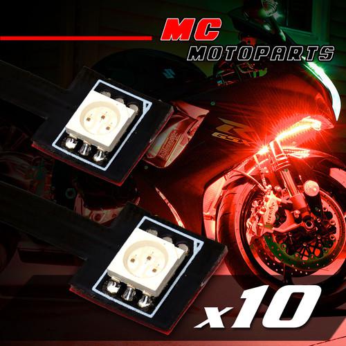 10 pcs red tiny frame smd led 5050 12v accent lights for hyosung motorcycle
