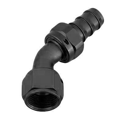 Summit 220705-b hose end 45 deg -4 an hose barb to female -4 an black ea