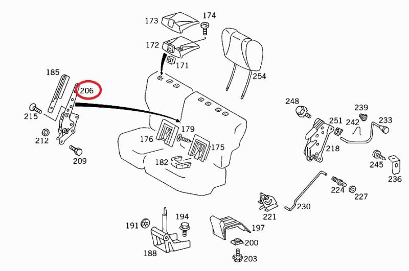 Sell Mercedes W124 set of left & right rear seat backrest adjuster