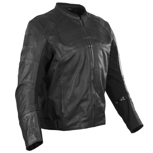 New speed & strength seven-sins adult leather/textile jacket, stealth, xl