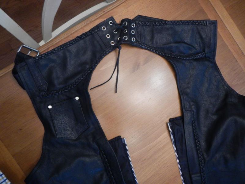 Ladies Leather Motorcycle Chaps, US $50.00, image 2