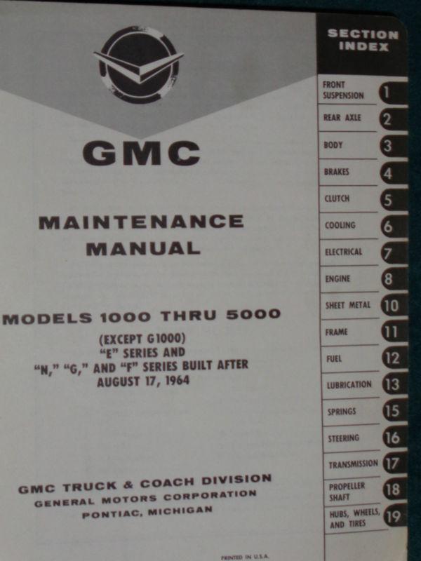 1965 GMC TRUCK SHOP MANUAL / ALSO USED FOR 1966 / NICE ORIGINAL MANUAL!, US $74.50, image 3