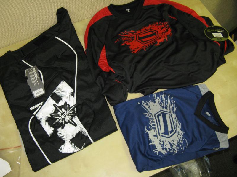 Shift recon motocross pants + 2 jersey  - 34" + large +  xl  overboots/leather