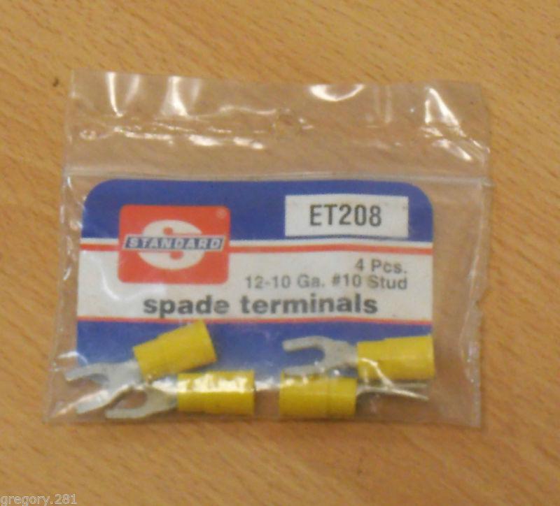 Standard brand (4) spade terminals et208 12-10 ga #10 stud new!