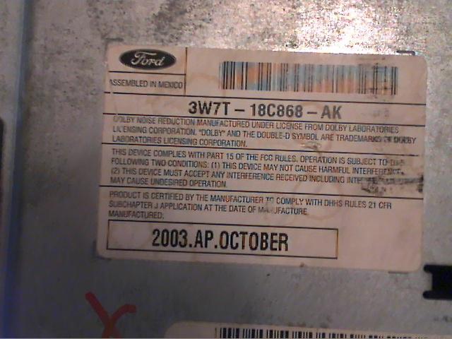 03-07 Ford Crown Victoria Marauder Marquis Radio Cd Cassette 3W7T-18C868-AK *, US $20.00, image 3