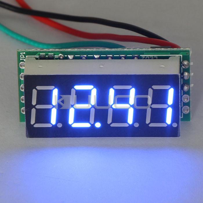 Slim digital voltmeter 4 digit dc0-30.00v voltage blue led motor car panel meter