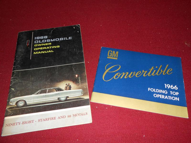 1966 oldsmobile owner manual plus nos orig. convertible folding top manual  olds
