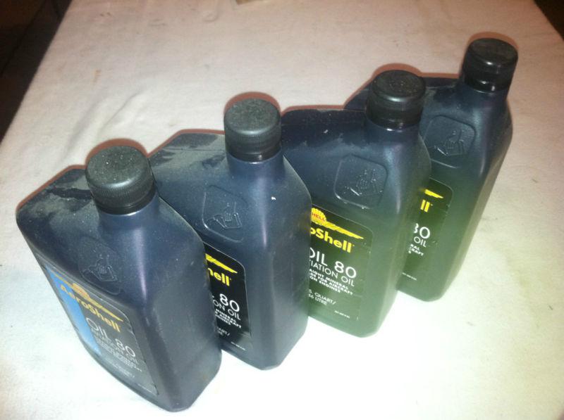 4 quarts unopened aeroshell  80 sae 40 mineral oil