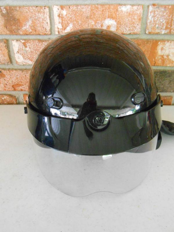 HARLEY DAVIDSON HYBRID MOTORCYCLE HELMET, SIZE MED, CLEAR SHIELD, BLACK VISOR, US $9.99, image 2