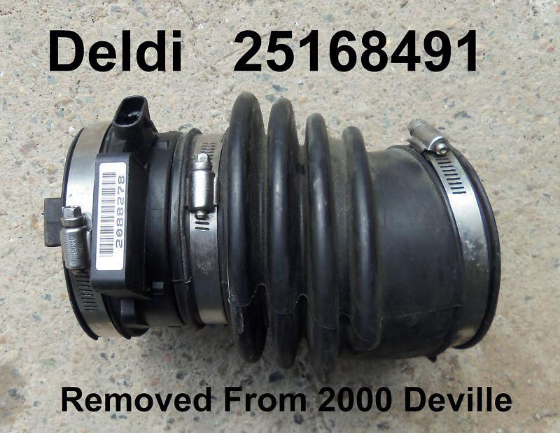 2000 cadillac deville mass air flow sensor w/ intake rubber tubing  25168491