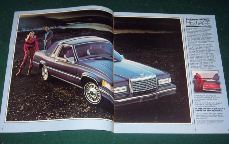 1981 Ford Thunderbird Sales Brochure; Town Landau; Heritage Series; 16 pgs, US $5.99, image 2