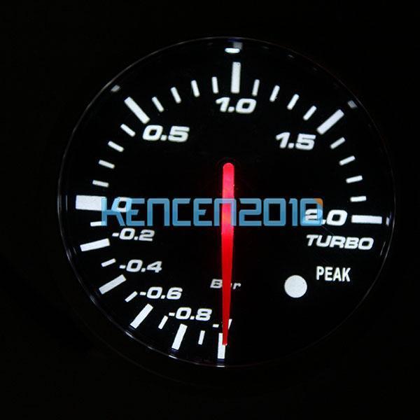 60mm turbo autometer boost gauge car red white led black light auto electric 
