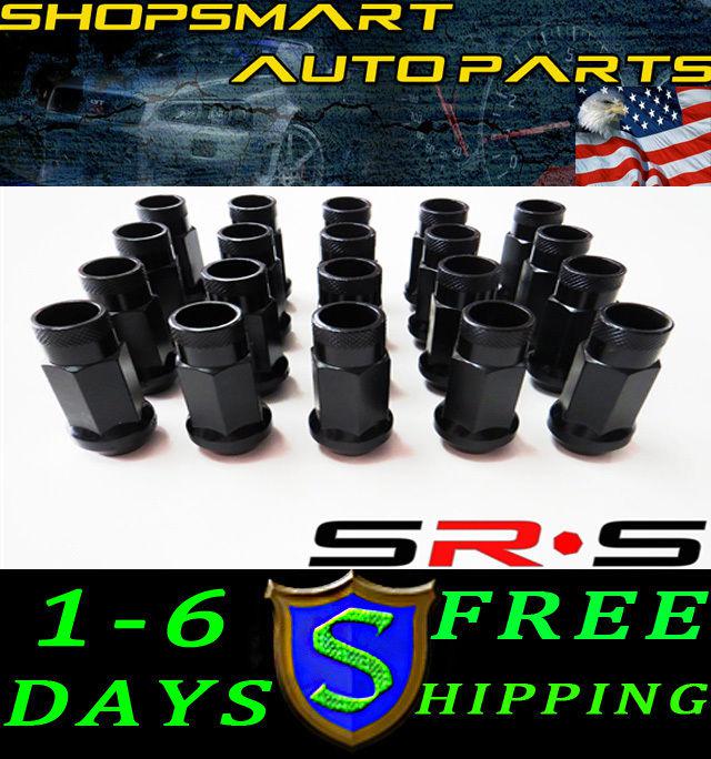 Purchase SRS 12X1.25 BLACK STEEL TUNER LUG NUT SET 20 NISSAN SUBARU