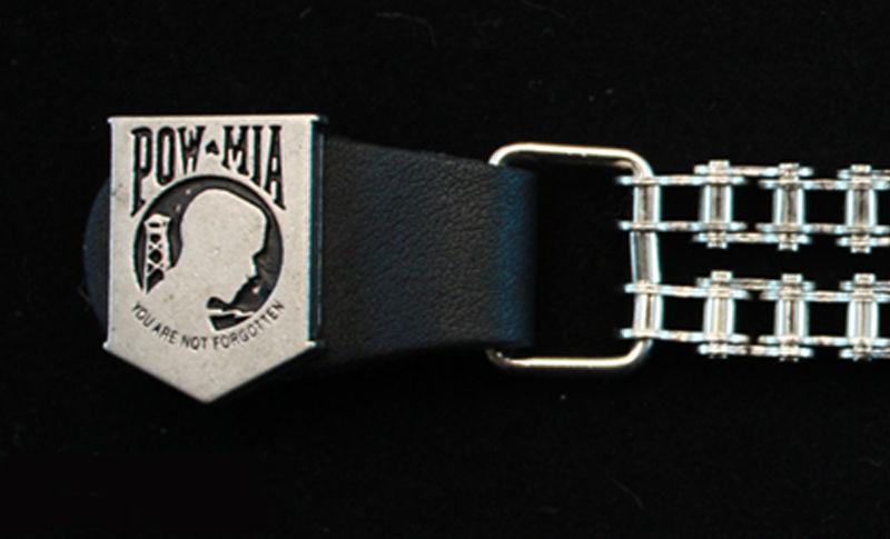 Pow mia  vest extender double motorcycle chain for biker vest