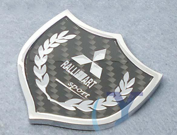  carbon fiber alloy emblem badge mitsubishi  3d *1