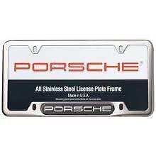 Porsche license plate frame polished stainless steel genuine porsche product